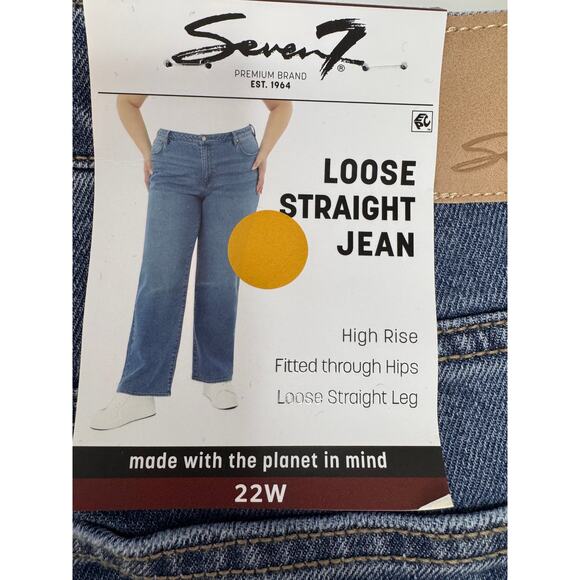 Women's Seven7 Jeans Loose Straight Fit – Size 22W – MEDIUM Wash – NWT - Picture 7 of 11